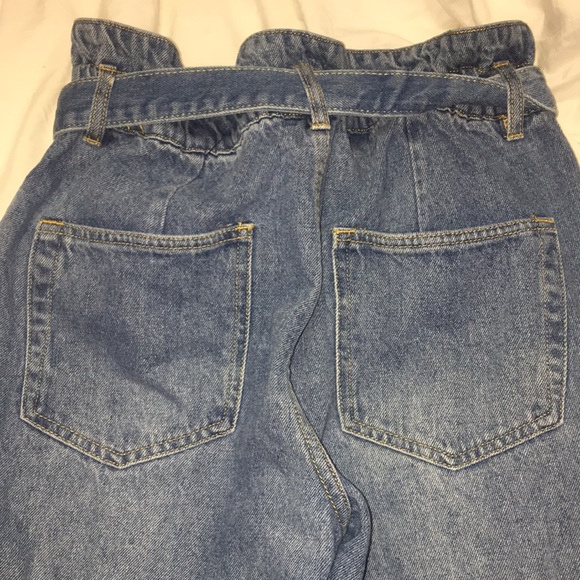 High Waisted Paper Bag Denim Mom Jeans - Picture 4 of 6